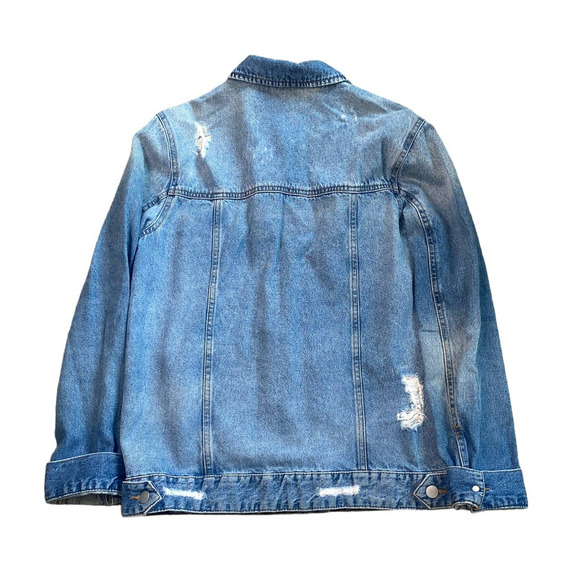 BP Distressed Denim Oversized Trucker Jean Jacket XS - Picture 6 of 6